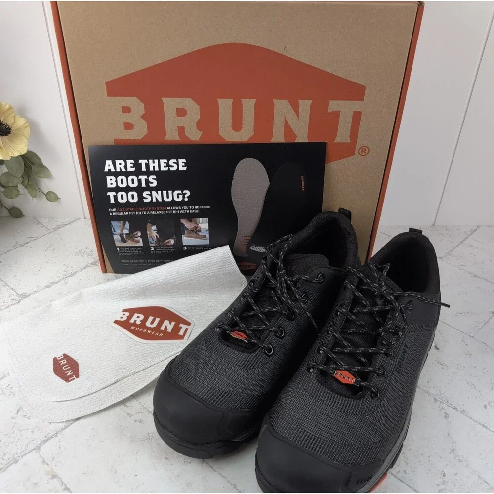 Brunt Ryng Low 4” Comp Toe Shoes Men's Size 13 Black Waterproof Slip Resistant